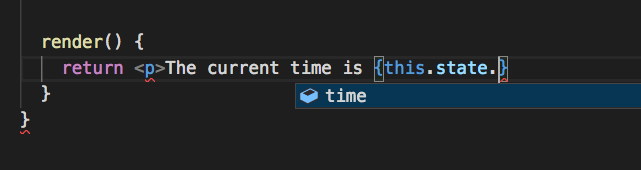 state has only one element time, it's of type Date