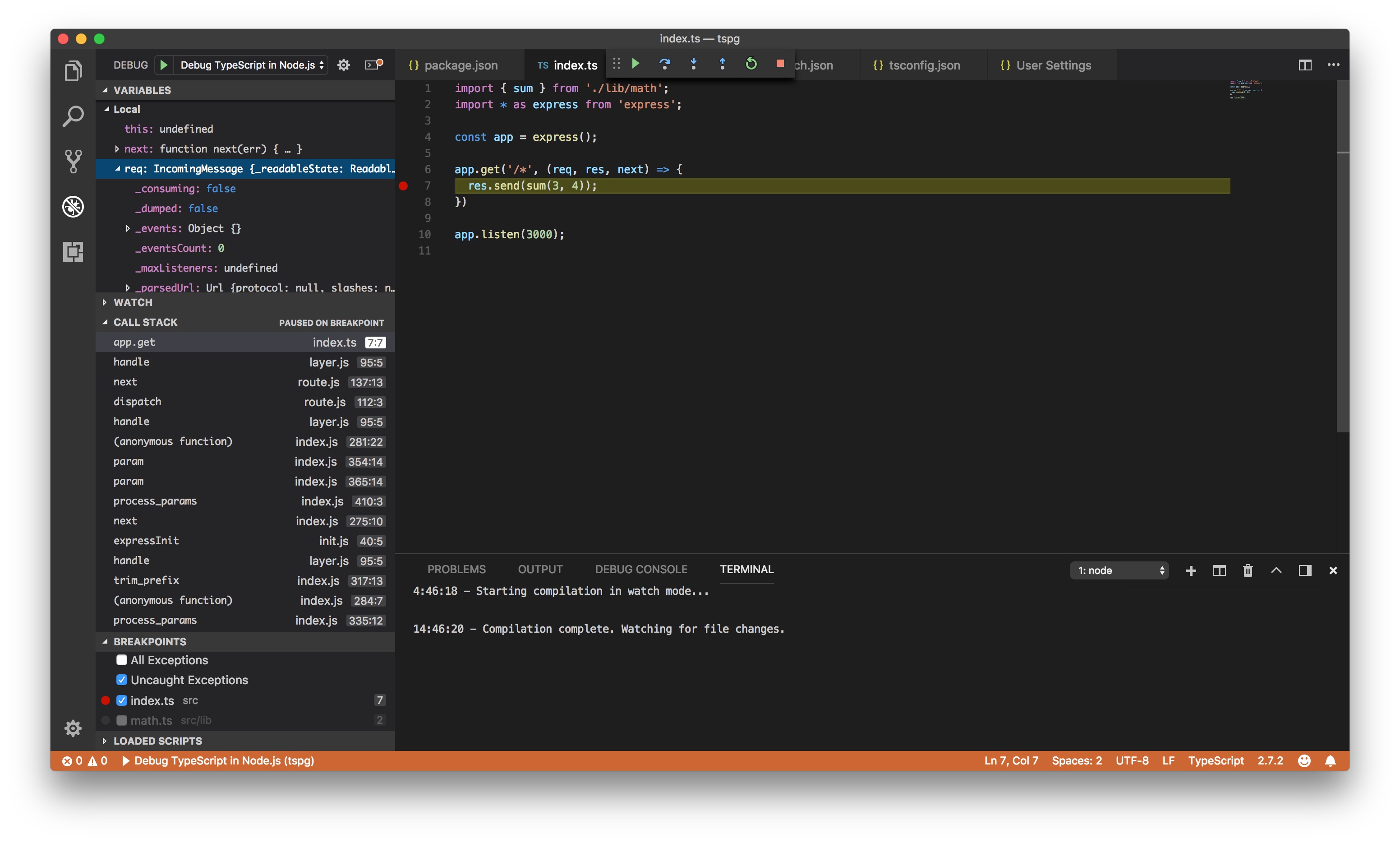 VSCode in action